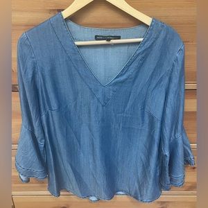 White House / Black Market bamboo chambray blouse